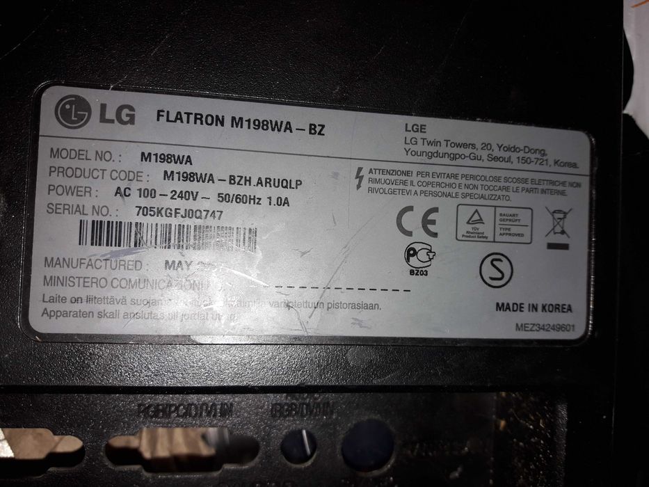 монітор-телевізор LG Flatron  M198WA