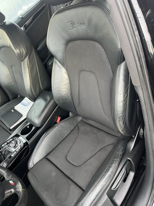 AUDI A4 S4 B8 A5 8T 5d SLINE fotele skóra czarne boczki rolety SUPER