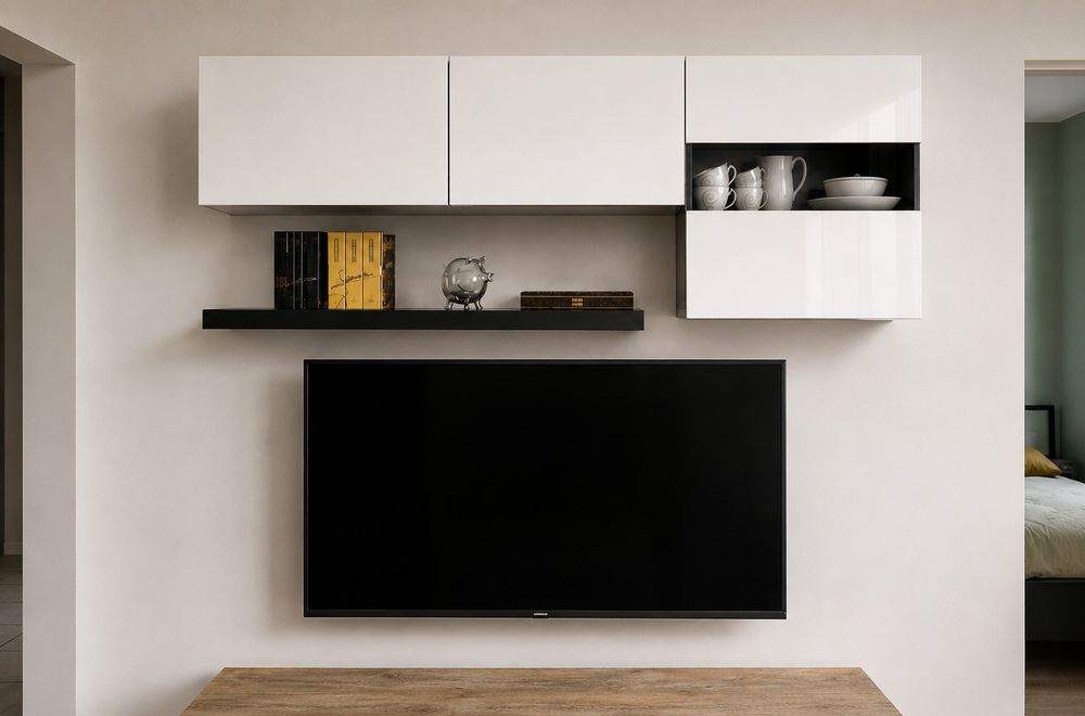!! ODBIÓR TYLKO DO KOŃCA TYGODNIA – W WEEKEND PRZYJEŻDŻAJĄ NOWE MEBLE !! IKEA  BESTÅ – zestaw szafki wiszące + półka | biały połysk | 180 cm
