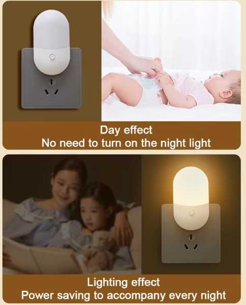 Lampka nocna do gniazdka - dla dziecka - z wyłącznikiem - 6szt
