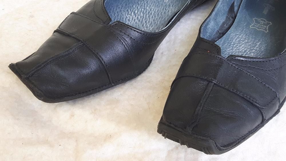 Buty/mokasyny, skóra, czarne rozmiar 40