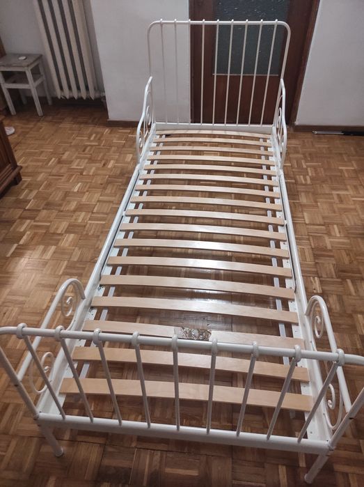 Łóżko 80x200 białe metalowe lekkie