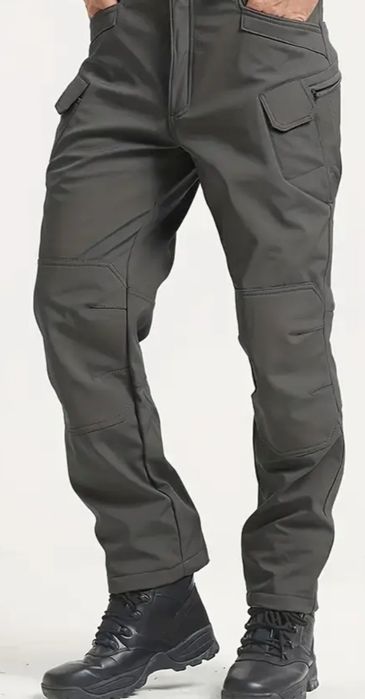 Тактичні зимові флісові штани сірі