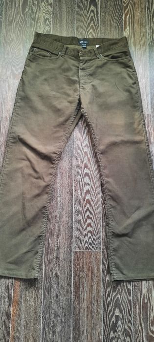 Spodnie H&M sztruks khaki W34 L32