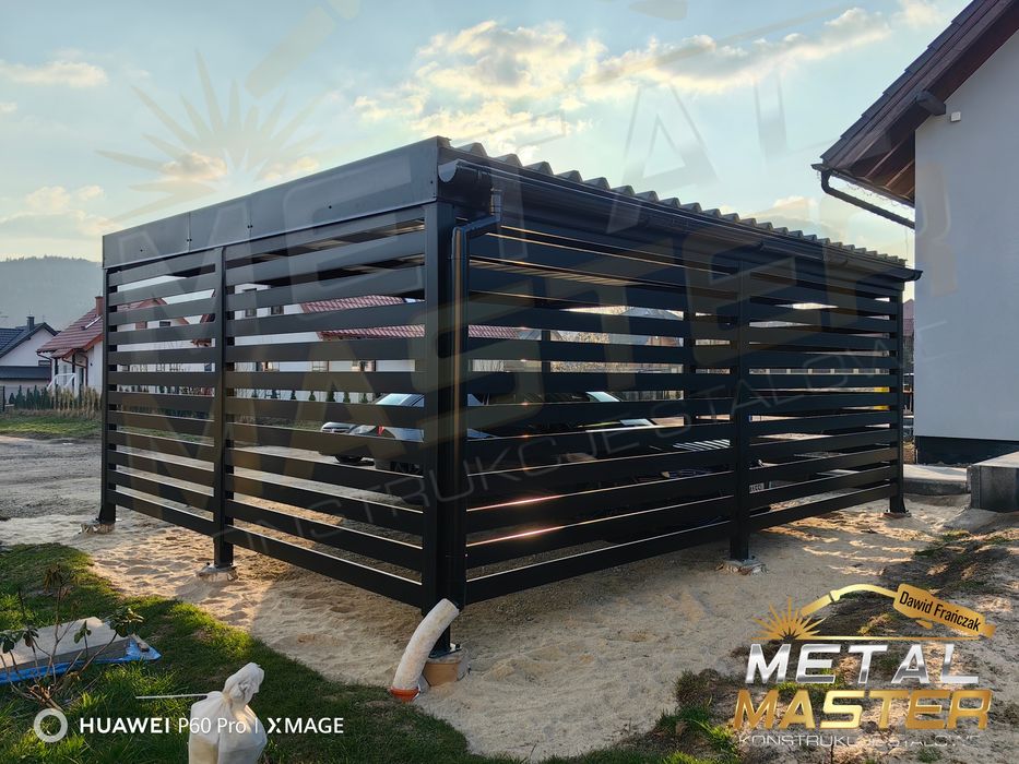 Wiata Carport PRODUCENTgaraż na auta Nowoczesny 6x6 Św-ca zadaszenia