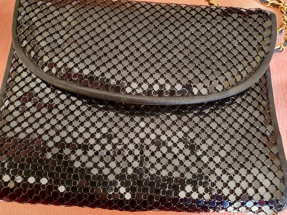 Carteira de cerimónia - malha metálica preta - usada