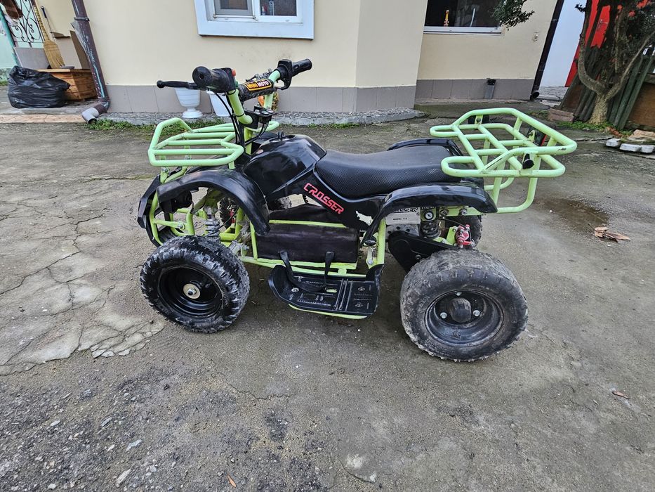 Квадроцикл електричний дитячий Crosser 1000W - Зелений, міцні аморти!