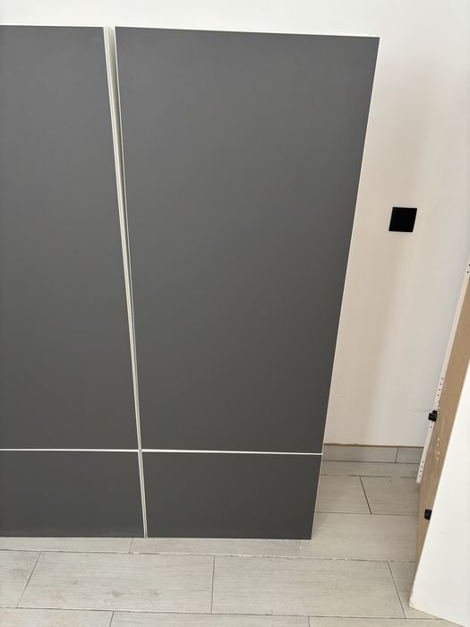 Conjunto de roupeiro+sapateira cinza