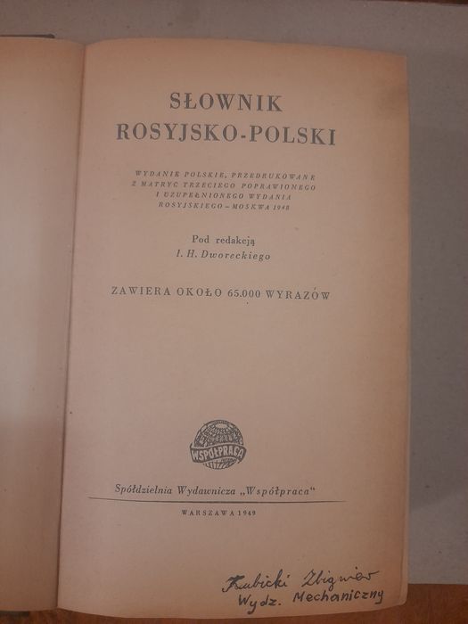 Stare słowniki polsko-rosyjski.