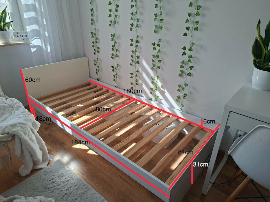 Łóżko 80x120 płyta laminowana biala
