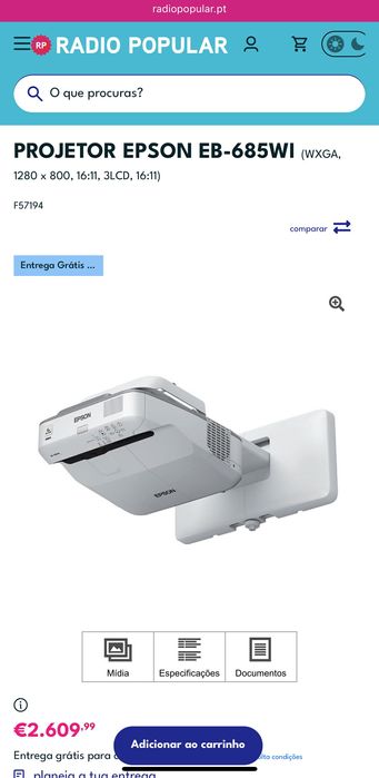 Projetor EPSON EB-685WI