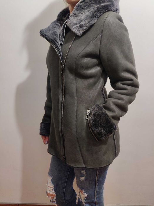 Kożuch damski skórzany naturalny zimowy