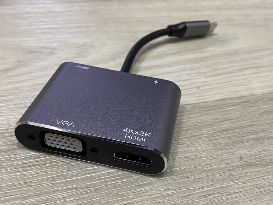 Перехідник 4K USB-C HUB PD+HDMI+VGA+USB adapter 4 in 1