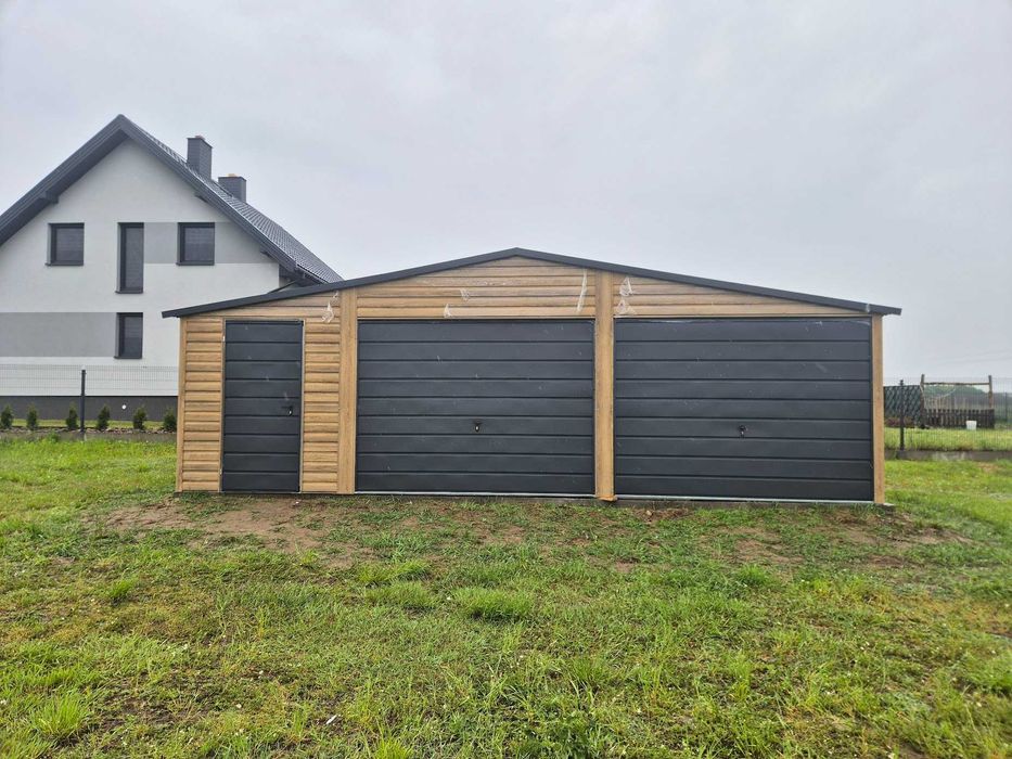 Garaż blaszany dwustanowiskowy 8×6m Winchester Dach dwuspadowy