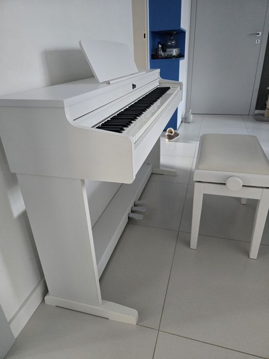 Pianino elektroniczne ELPIANO SLP-360 białe + biała ława
