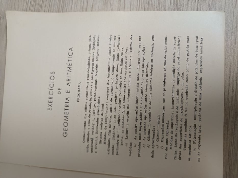 Livro de Exercícios de Geometria e Aritmética.1959