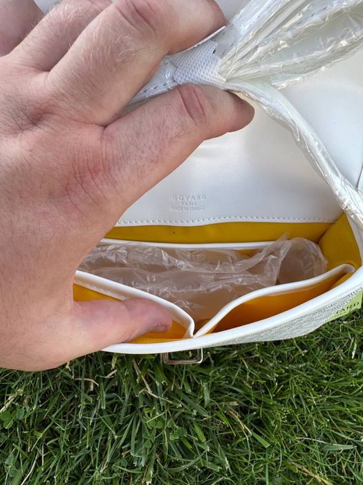 Сумка Goyard месенджер через плече гуаярд чорна і біла з коробкою і бе