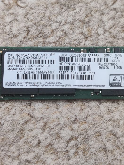 Продам планку пам'яті SSD M.2 NVMe на 512 Гб