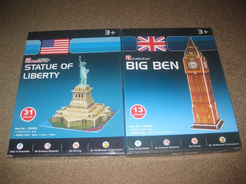 7 Puzzles 3D de Monumentos Históricos/Selados!
