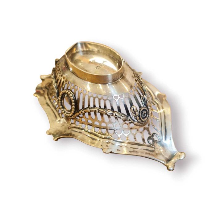 Taça Decorativa Prata Inglesa 925 – 163 g – Estilo Neoclássico Vazado