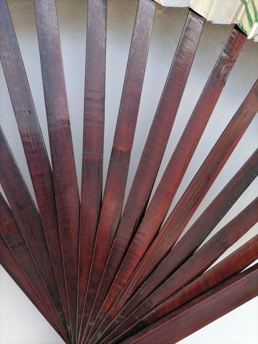 Leque chinês antigo pintado à mão