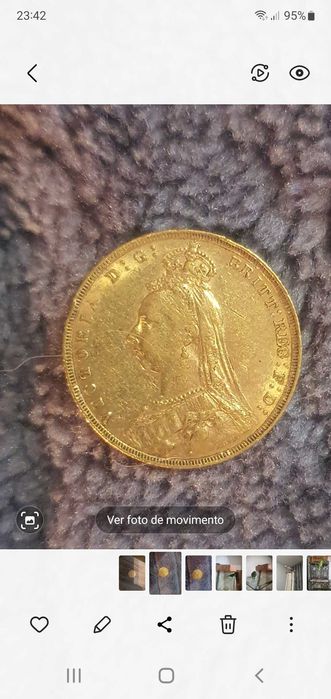 Moeda Ouro Libra 1892