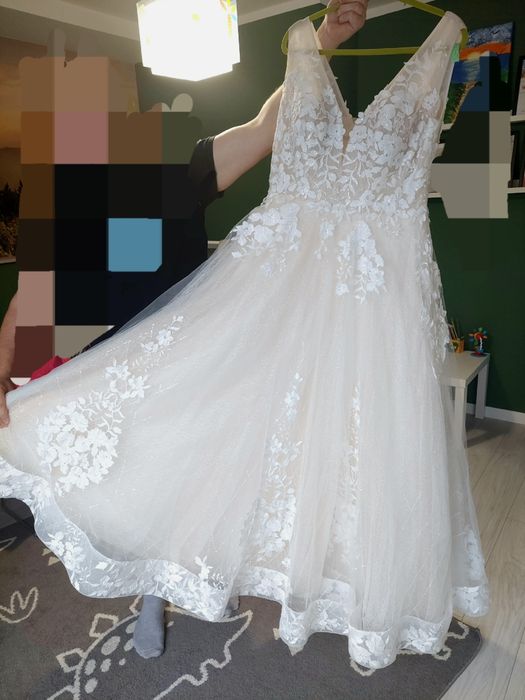 Suknia ślubna 44 / 46 169 + 8cm obcas litera A