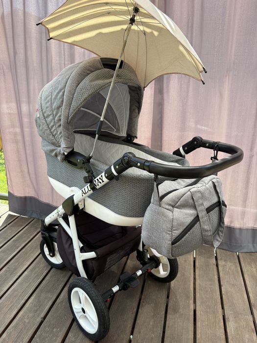 Wózek 4w1 ZESTAW Gondola+Spacerówka+Fotelik Samochodowy+Baza Isofix