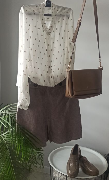 Brązowa spódnica Orsay w kieszeniami 38 M soft girl capsule look