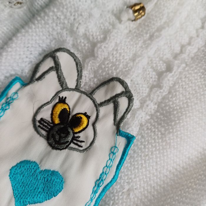 Dresik wzorowany na latach 80 68 biały komplet gratis