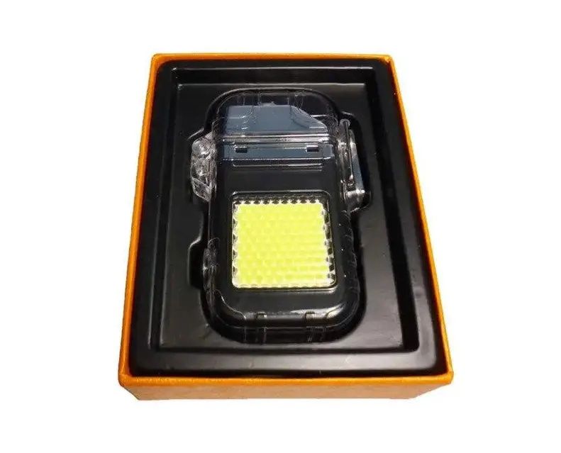 Запальничка спіральна USB з ліхтариком, електронна запальничка 9258
