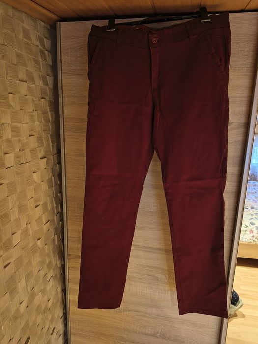 Spodnie męskie bordowe
