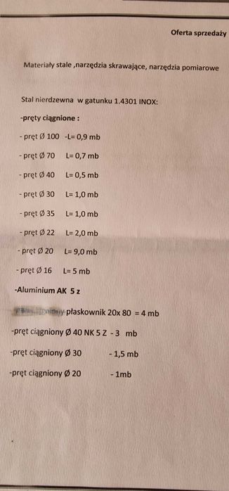 Materiały stale, narzędzia skrawające, narzędzia pomiarowe