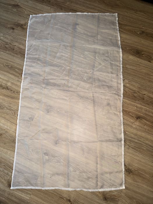 Firana firanka biała 83x150cm . Idealna do lnianych szarych zasłon