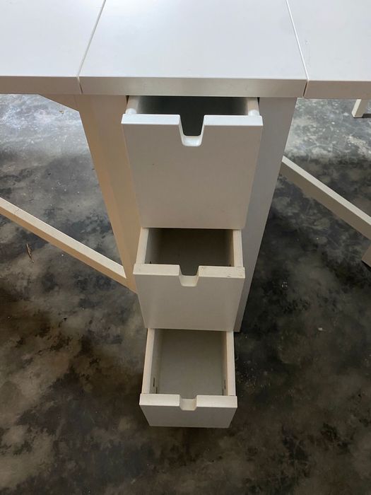 Mesa abas rebatív/pernas articul, branco, 26/89/152x80 cm