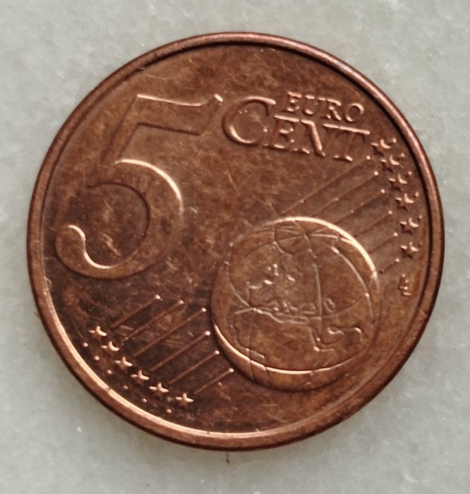 Moeda de coleção de 5 cêntimos 0,05€  , soberba e rara.