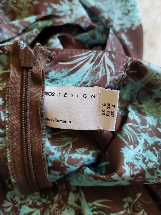 Sukienka ASOS krótka satynowa związywana