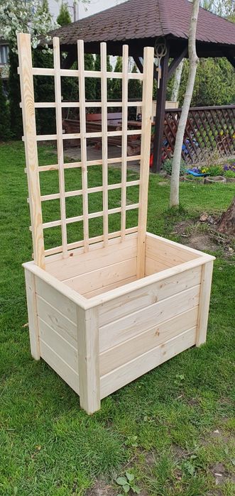 Donica drewniana 120x40x32  Donice industrialne na wymiar