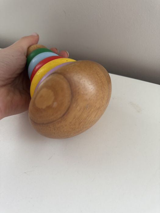 Pirâmide / Empilhador de Argolas em Madeira (Estilo Montessori)