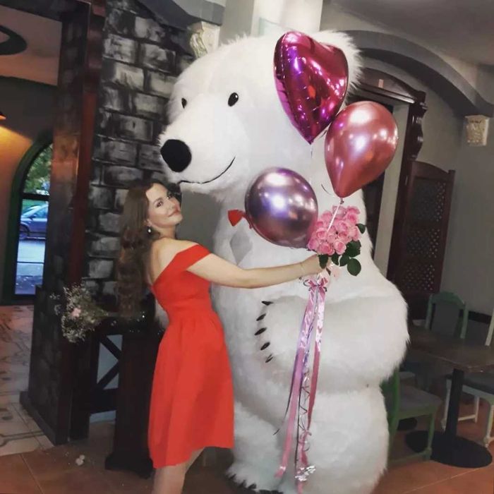 Білий ведмідь, привітання ведмедика анімація,аніматори Хмельницкий