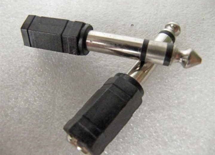 Переходник Джек 3,5 - 6,3 мм для микрофона или наушников, новый