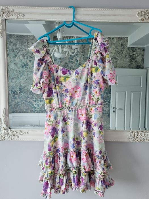 Sukienka rozkloszowana flower w kwiaty XS