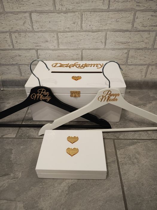 Pudełko na obrączki koperty wieszaki nowe ślub wesele nowe