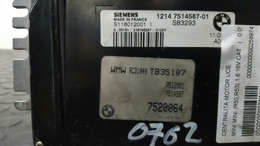 CENTRALINA DO MOTOR UCE MINI MINI (R50,R53) 1.6 16V CAT