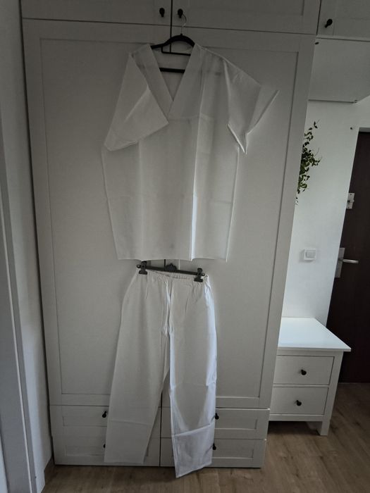 Komplet spodnie +spodenki +bluza +buty:strój piekarz,cukiernik,lekarz xxl