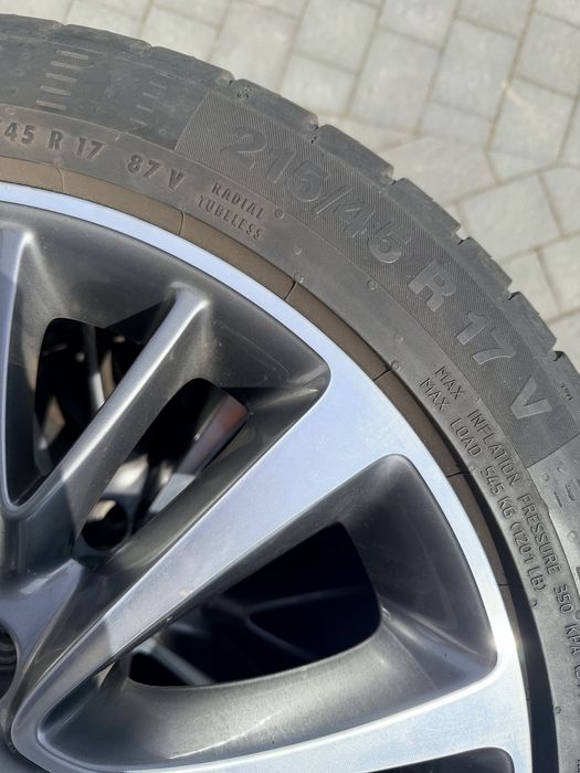 Alufelgi opony 215/45 R17 continental igła
