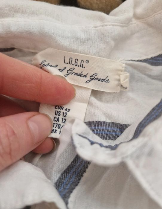 Bawełniana koszula w paski h&m xl 42