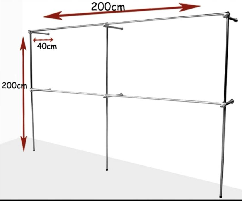 Wieszak garderoba 200x200 regał przyścienny