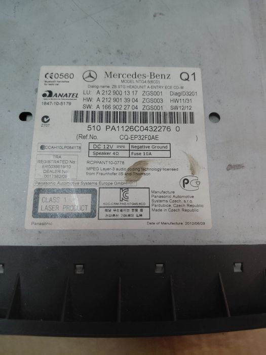 Radio mercedes w212 classeE