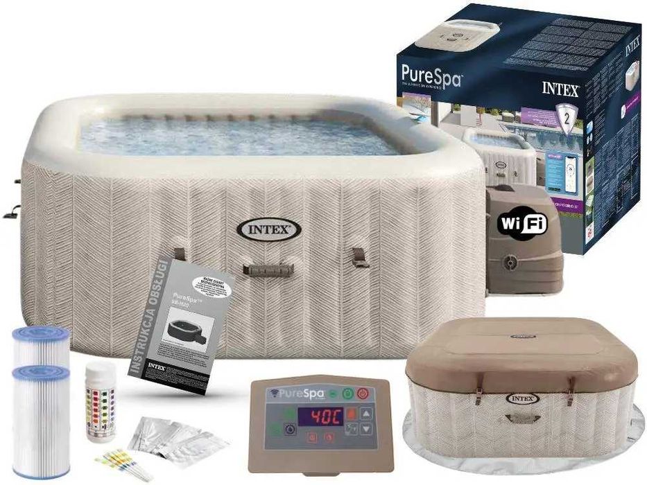 Джакузи СПА Intex 28446 надувной 175 х 71 см Chevron Deluxe 4-мест,